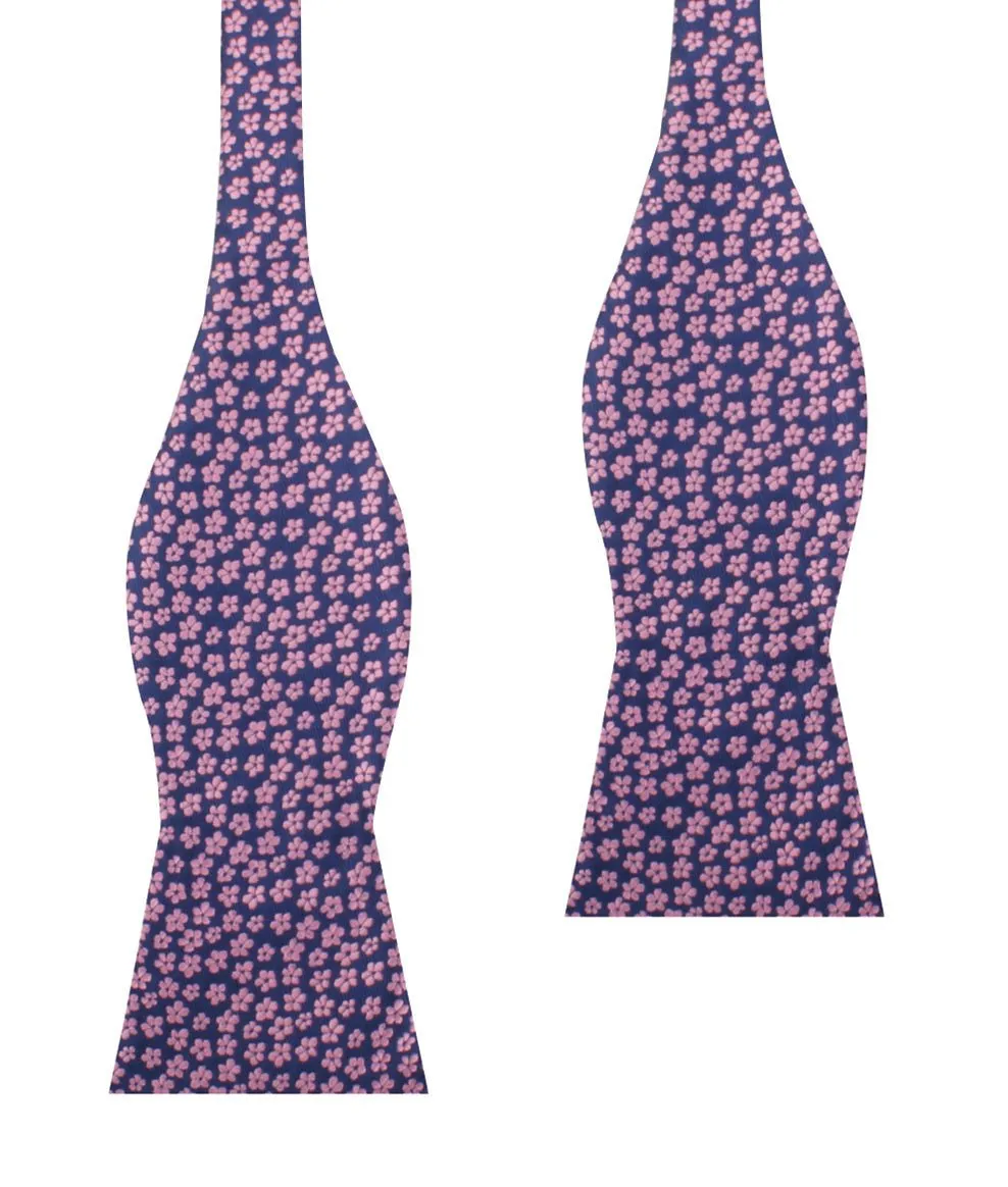 Pink Plum Blossom Floral Self Bow Tie sold by OTAA