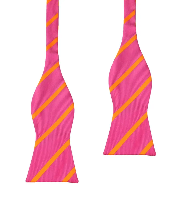 Hot Pink with Orange Diagonal - Bow Tie (Untied) made by OTAA
