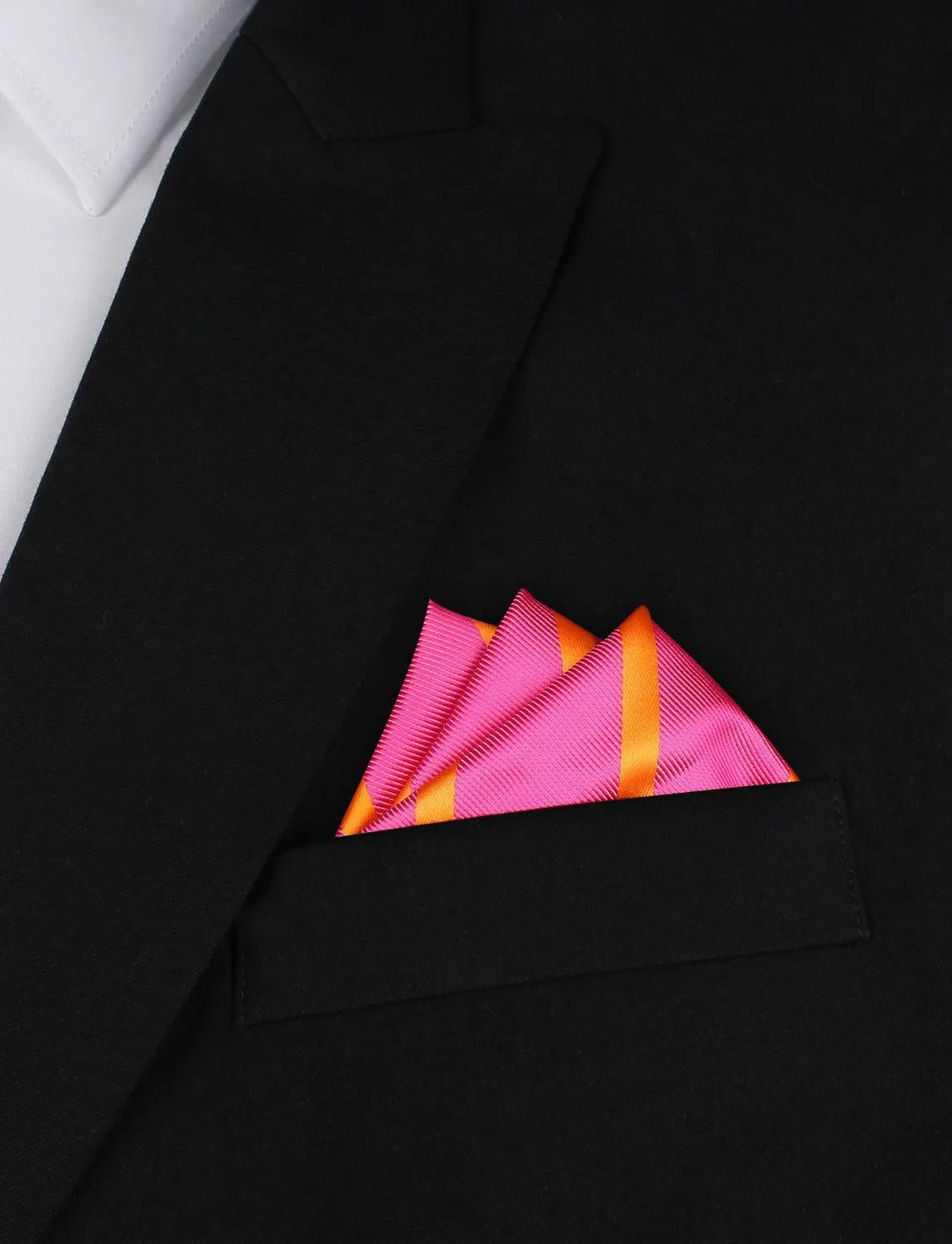 Hot Pink with Orange Diagonal Pocket Square sold by OTAA product image thumbnail 3