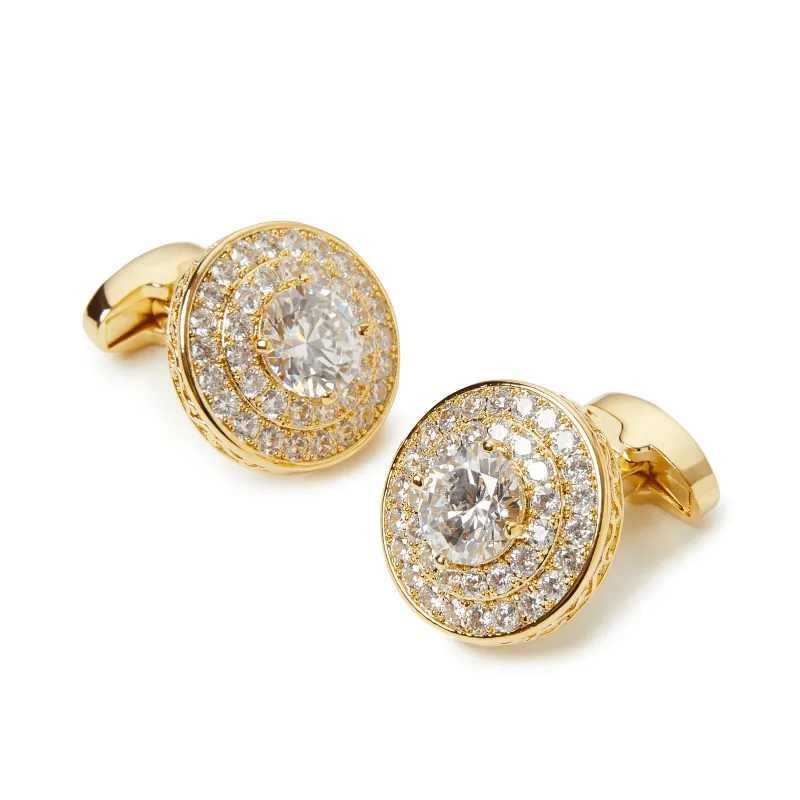 Geneva Crystal Halo Cufflinks made by OTAA