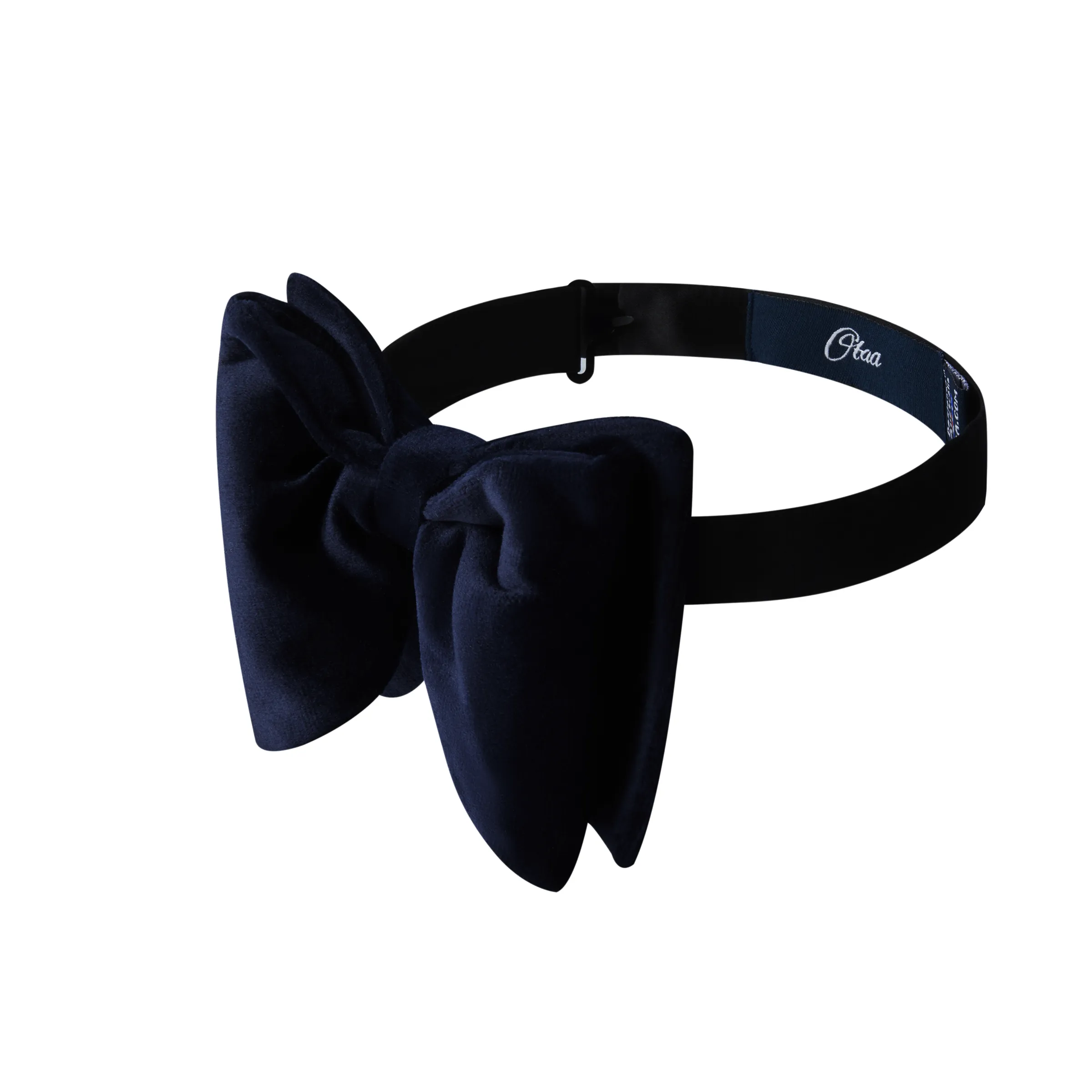 Navy Blue Bond Velvet Butterfly Bow Tie sold by OTAA product image thumbnail 2