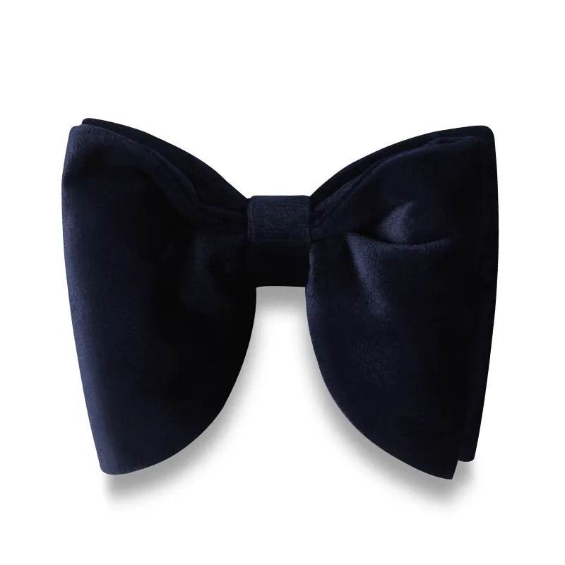 Navy Blue Bond Velvet Butterfly Bow Tie made by OTAA