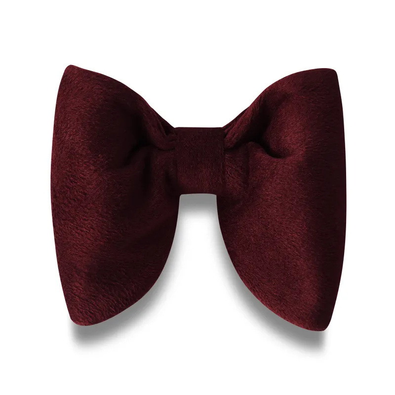 Bond Burgundy Velvet Butterfly Bow Tie made by OTAA