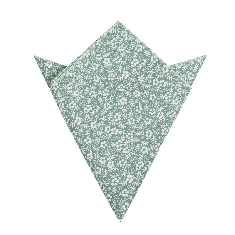 English Ivy Floral Pocket Square made by OTAA