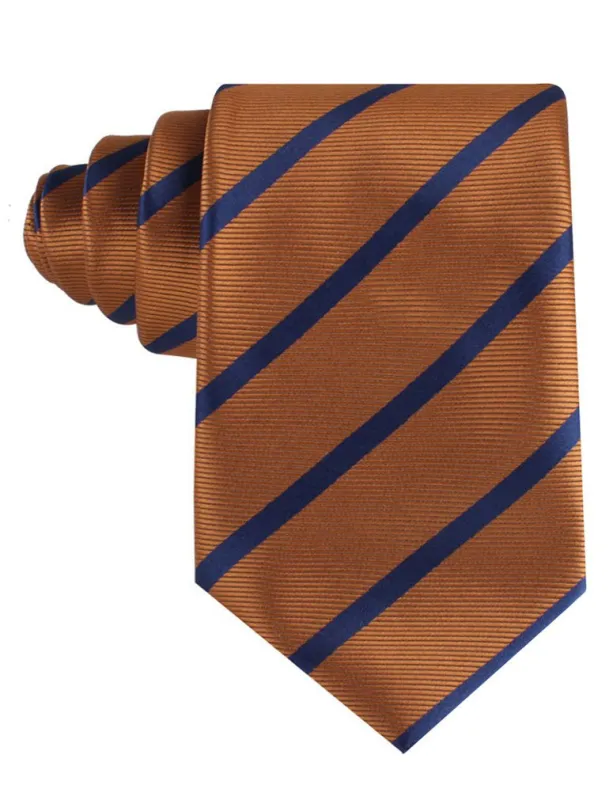 Golden Brown Pencil Stripe Tie made by OTAA