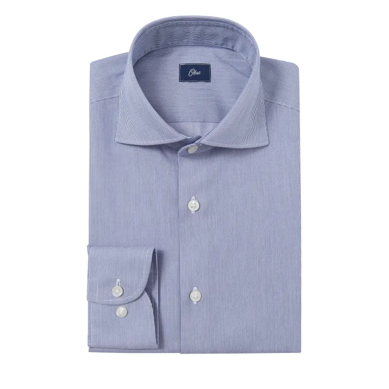 Hanna Blue Twill Non-Iron Shirt made by OTAA