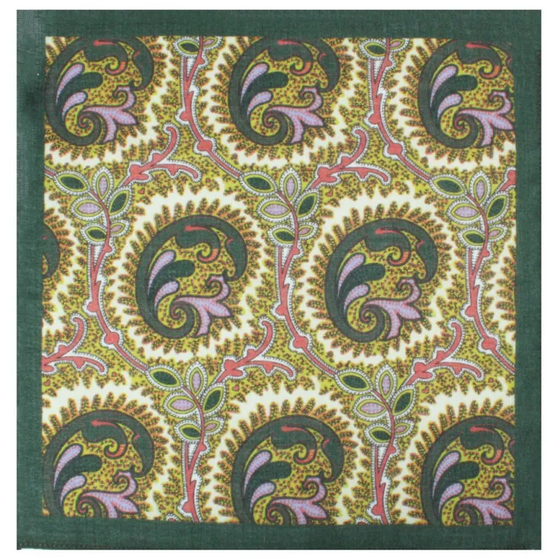 Rambling Rose Wool Pocket Square made by OTAA