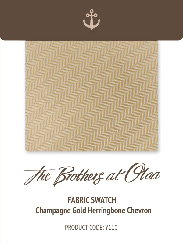 Fabric Swatch (Y110) - Champagne Gold Herringbone Chevron made by OTAA