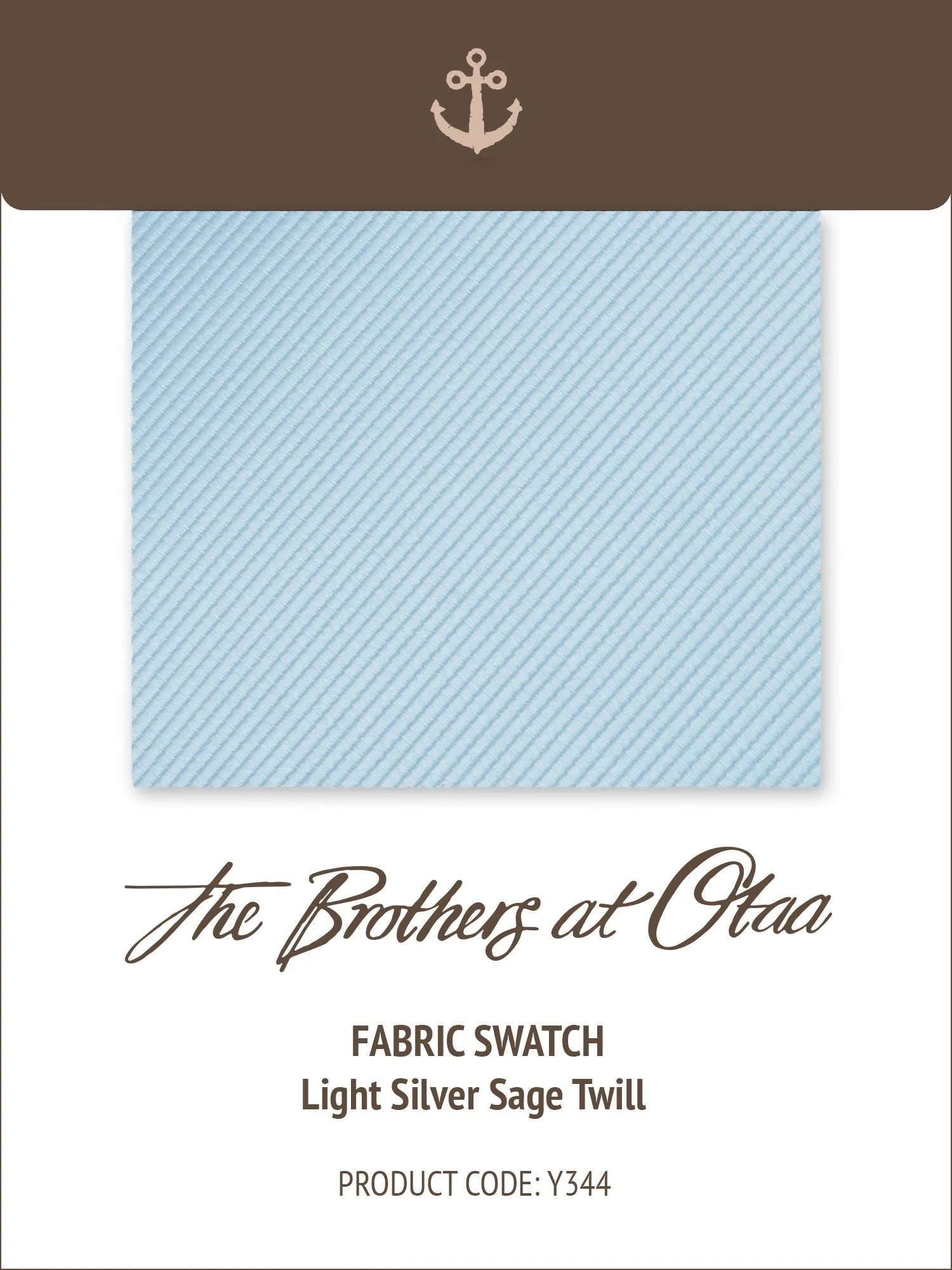 Fabric Swatch (Y344) - Light Silver Sage Twill sold by OTAA