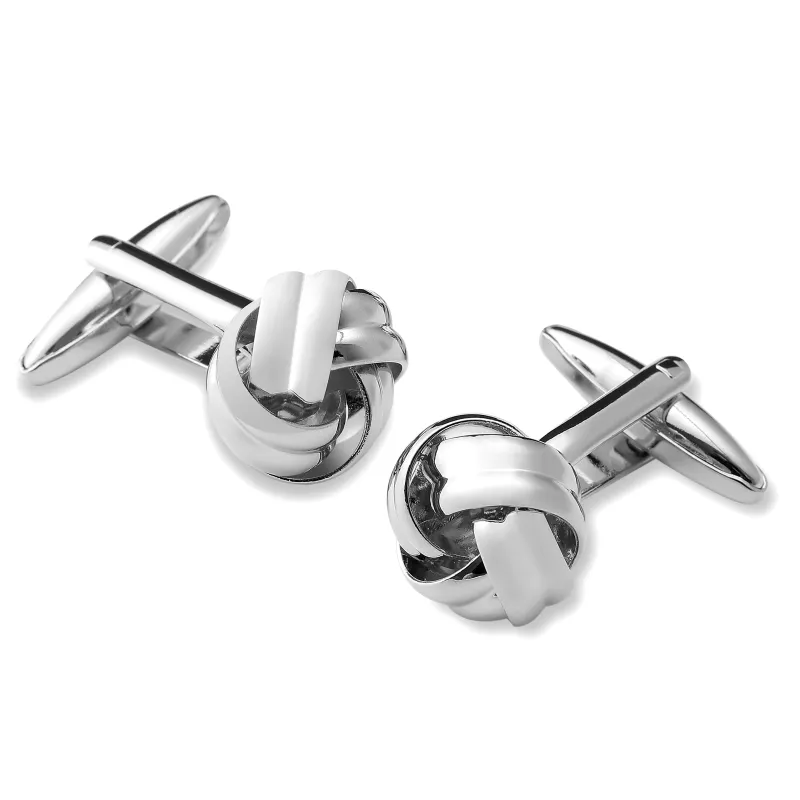 Silver Elegance Knot Cufflinks made by OTAA