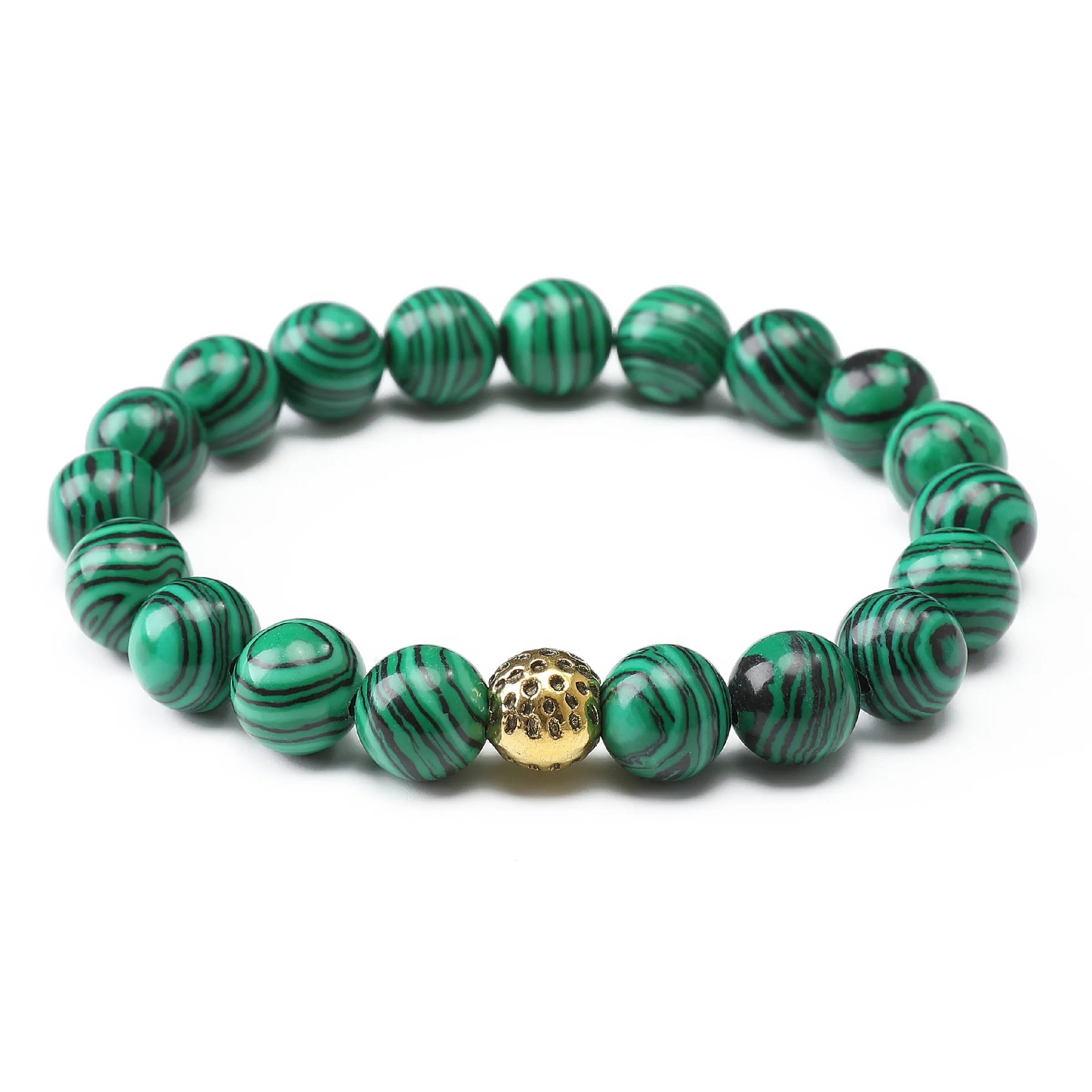 Haku Malachite Gold Lava Bracelet sold by OTAA