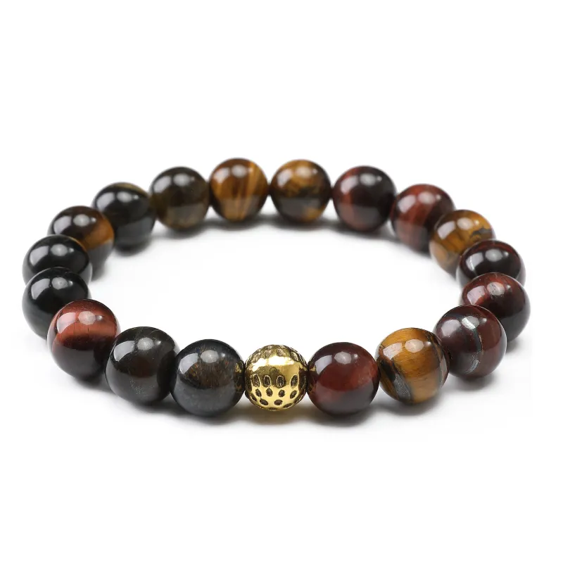Oak Tiger's Eye Gold Lava Bracelet made by OTAA