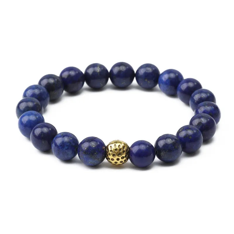 Lapis Lazuli Gold Lava Bracelet made by OTAA