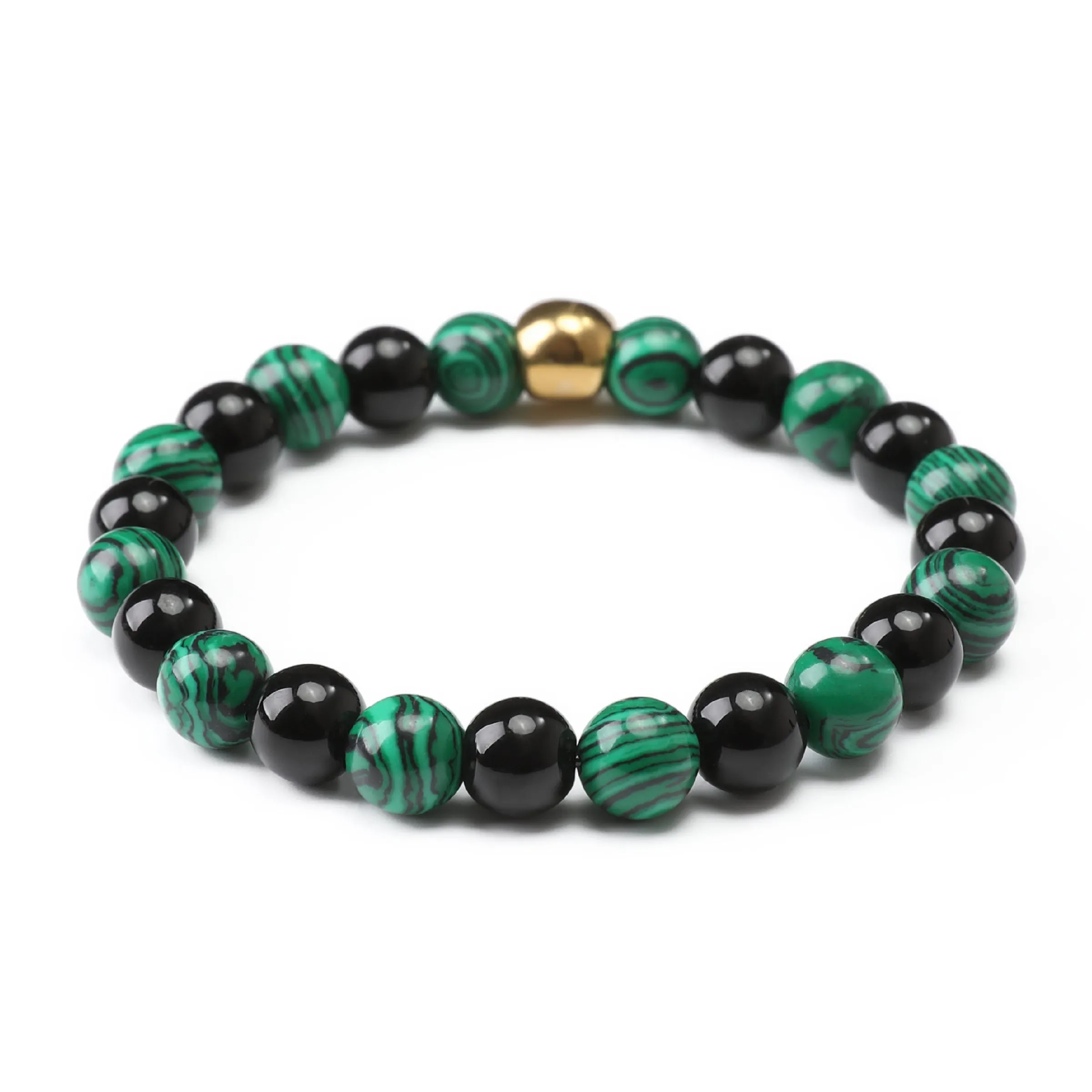 Green Malachite Gold Skull Bracelet sold by OTAA product image thumbnail 2