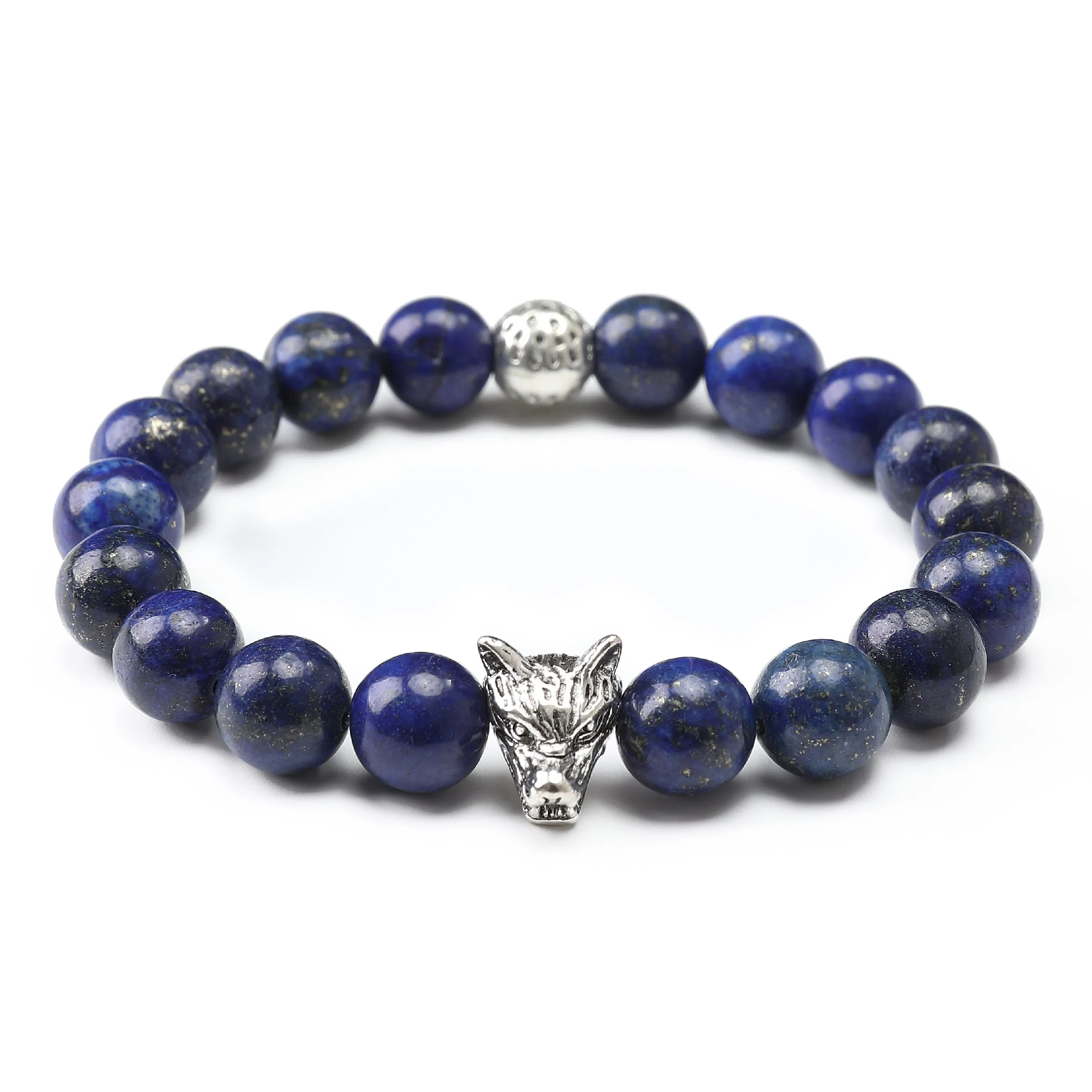 Warrior Wolf Lapis Lazuli Bracelet sold by OTAA