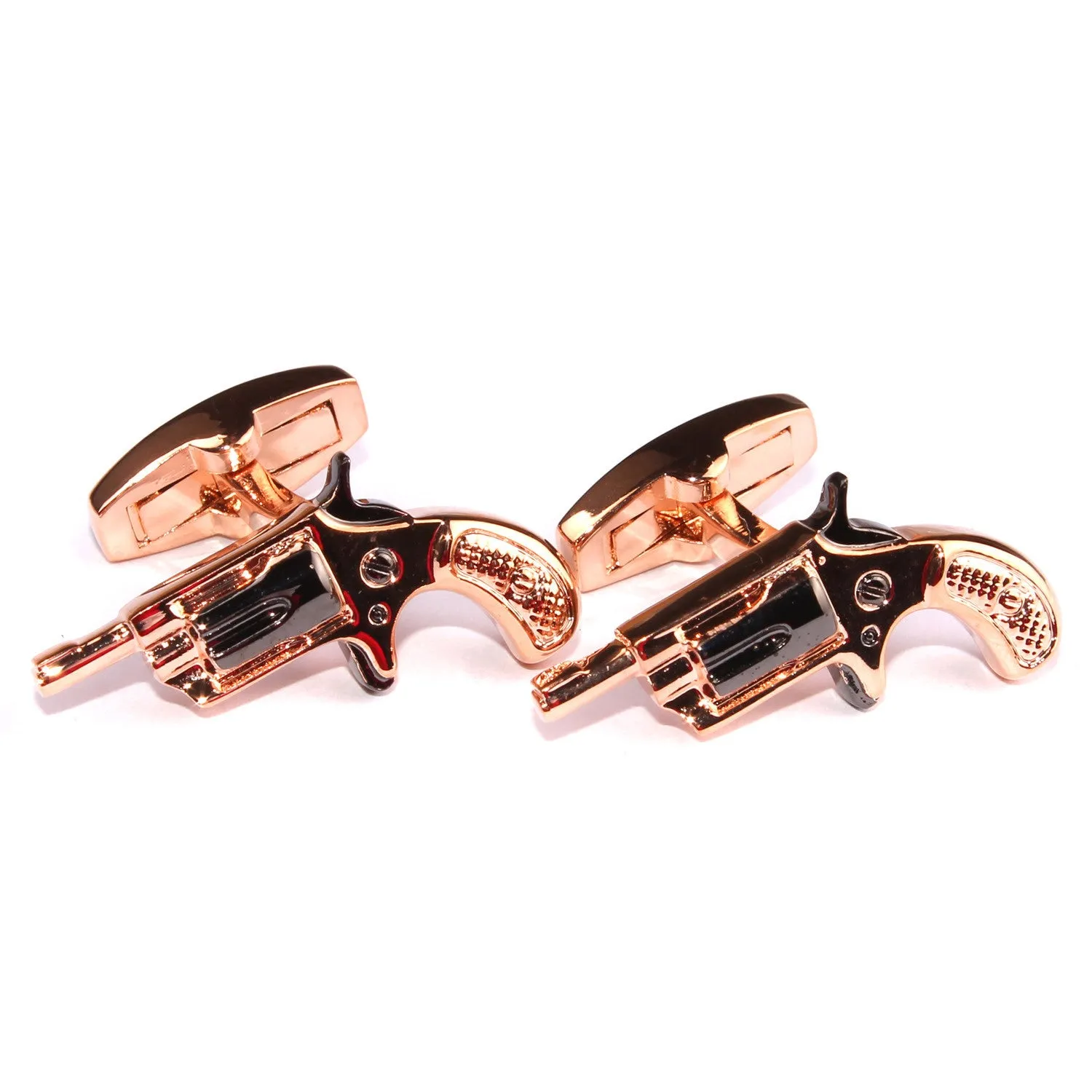 Rose Gold Revolver Gun Cufflinks sold by OTAA product image thumbnail 2