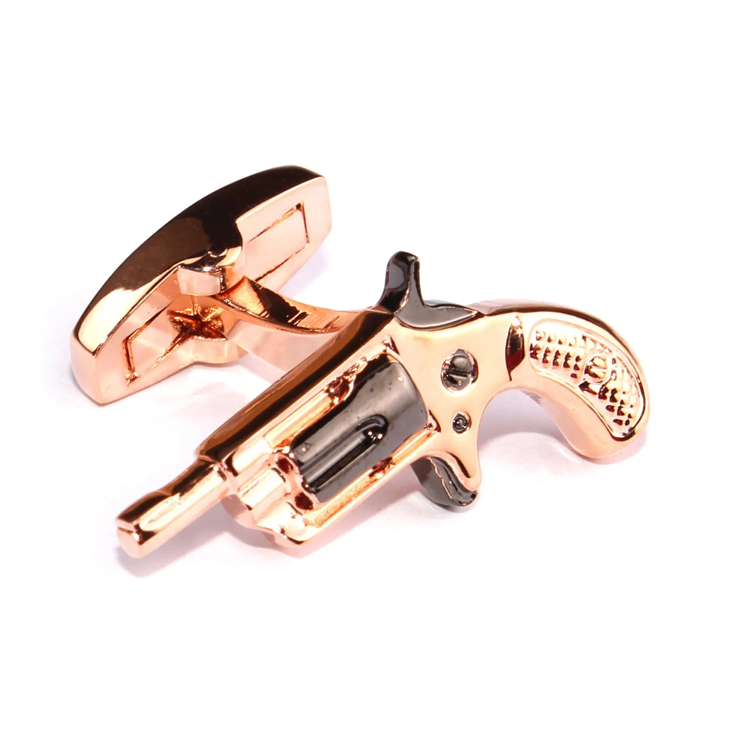 Rose Gold Revolver Gun Cufflinks sold by OTAA product image thumbnail 3