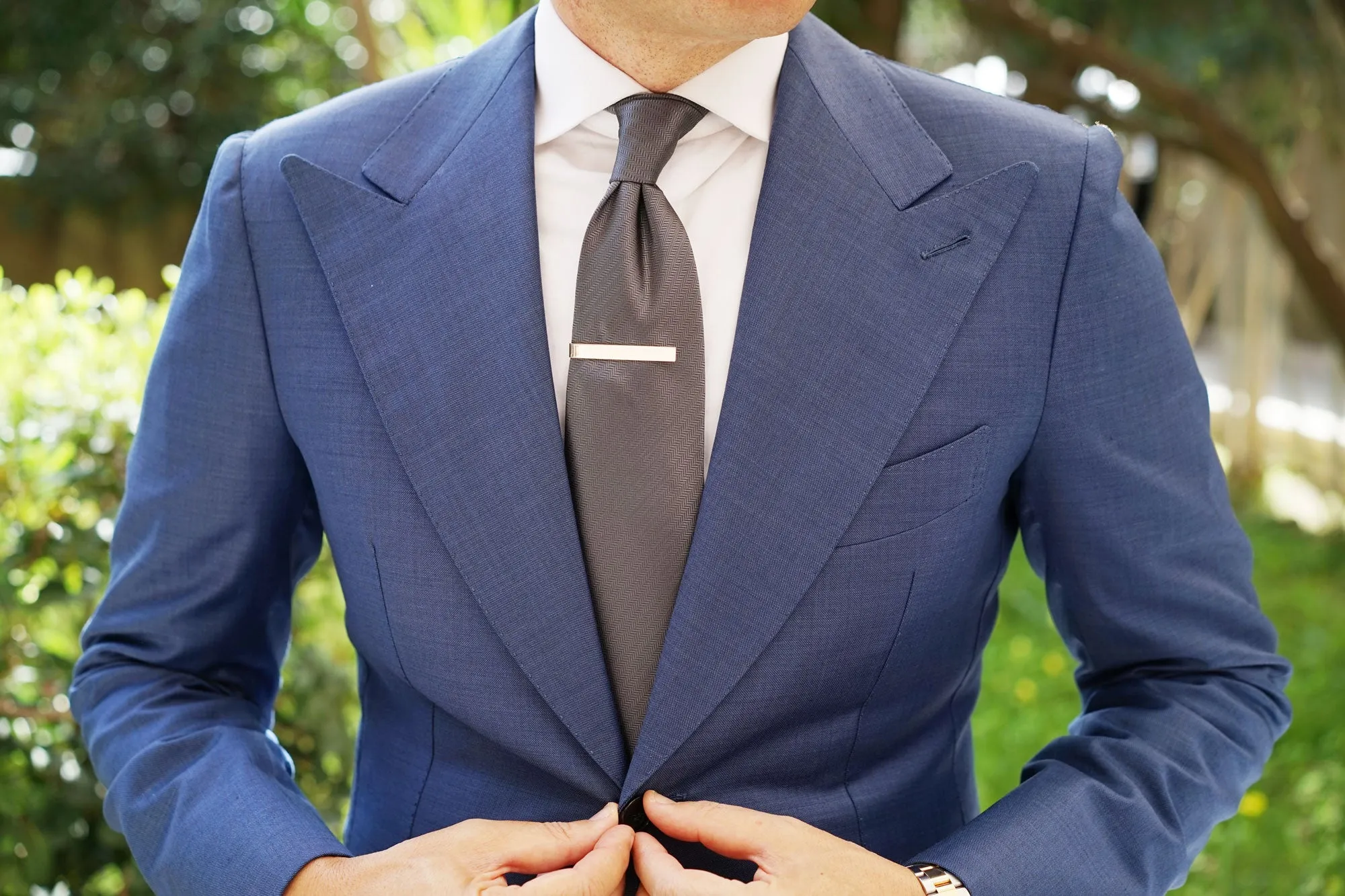 Shining Silver Square Clasp Tie Bar sold by OTAA product image thumbnail 4