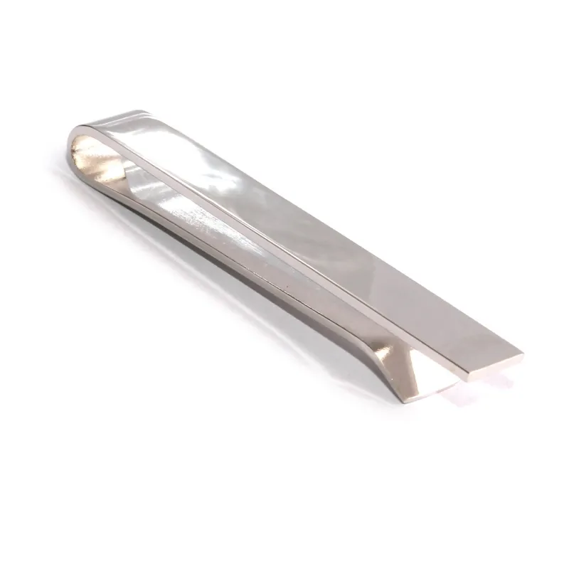 Shining Silver Square Clasp Tie Bar made by OTAA