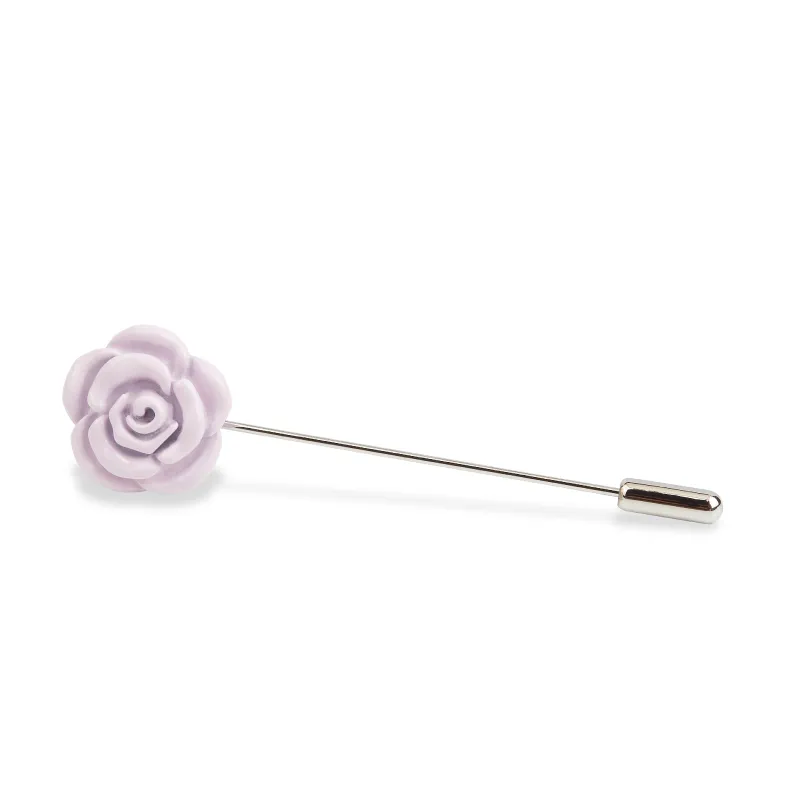 Lilac Purple Rose Metal Lapel Pin made by OTAA