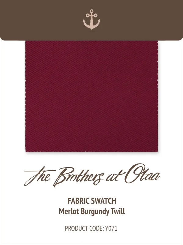 Fabric Swatch (Y071) - Merlot Burgundy Twill made by OTAA