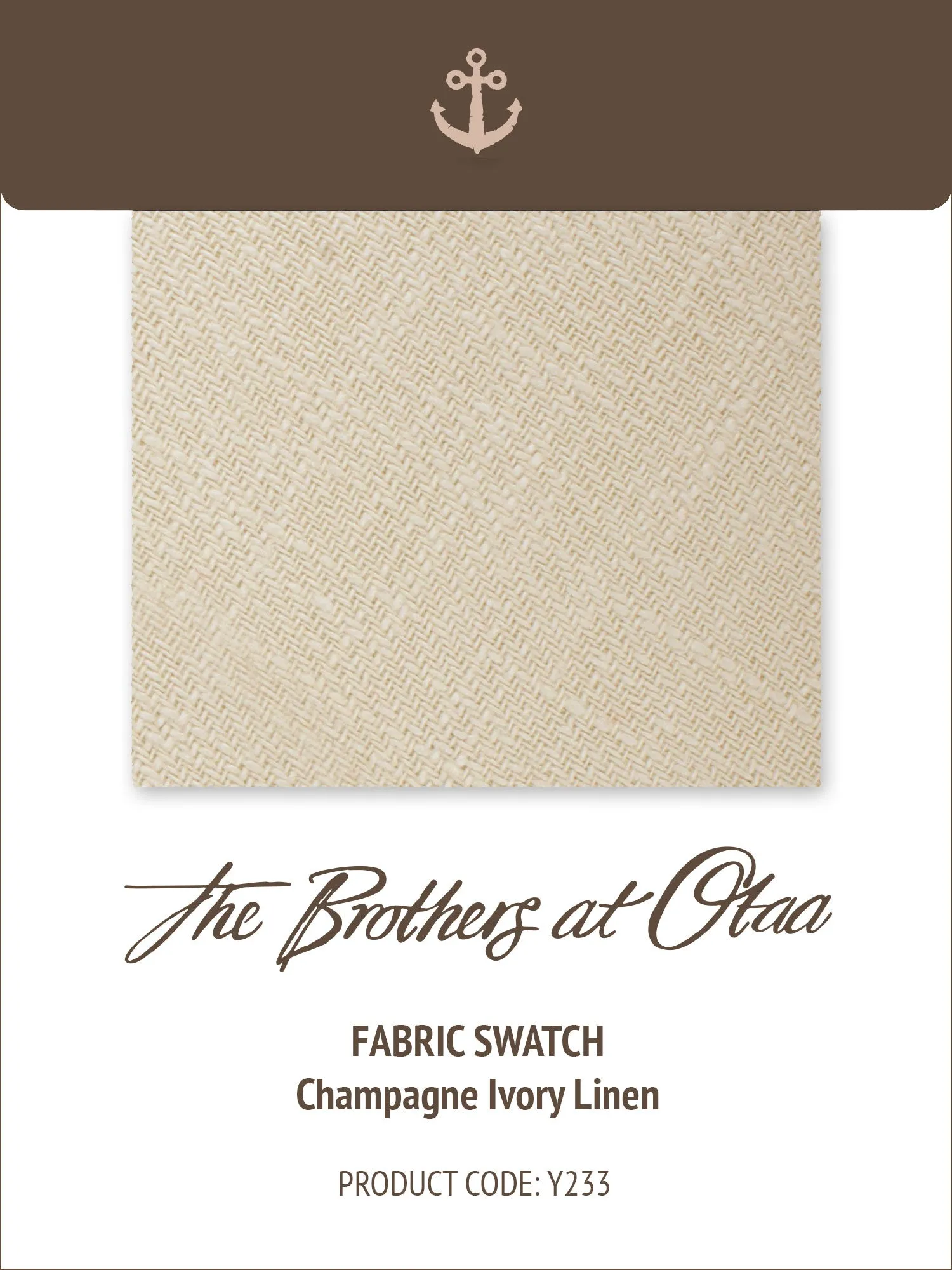 Fabric Swatch (Y233) - Champagne Ivory Linen sold by OTAA