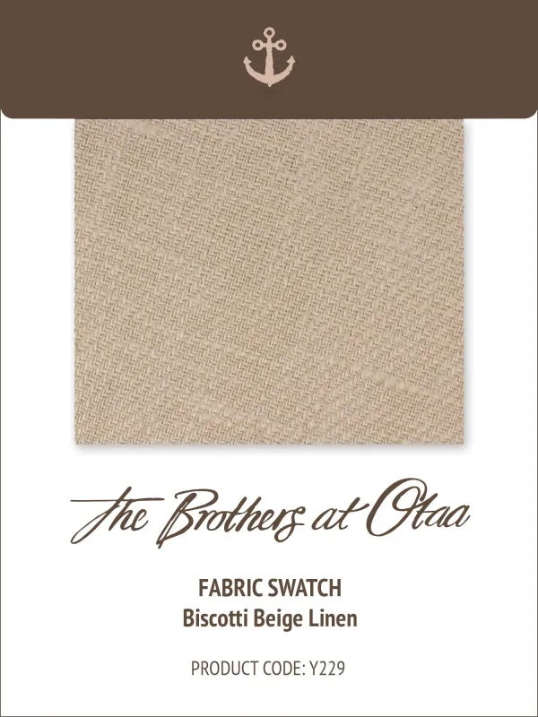 Fabric Swatch (Y229) - Biscotti Beige Linen made by OTAA