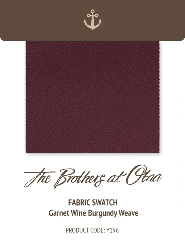 Fabric Swatch (Y196) - Garnet Wine Burgundy Weave made by OTAA