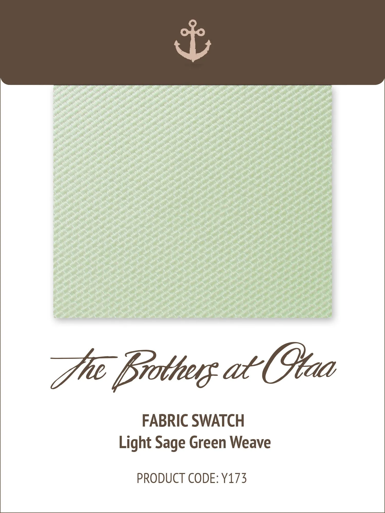 Fabric Swatch (Y173) - Light Sage Green Weave sold by OTAA