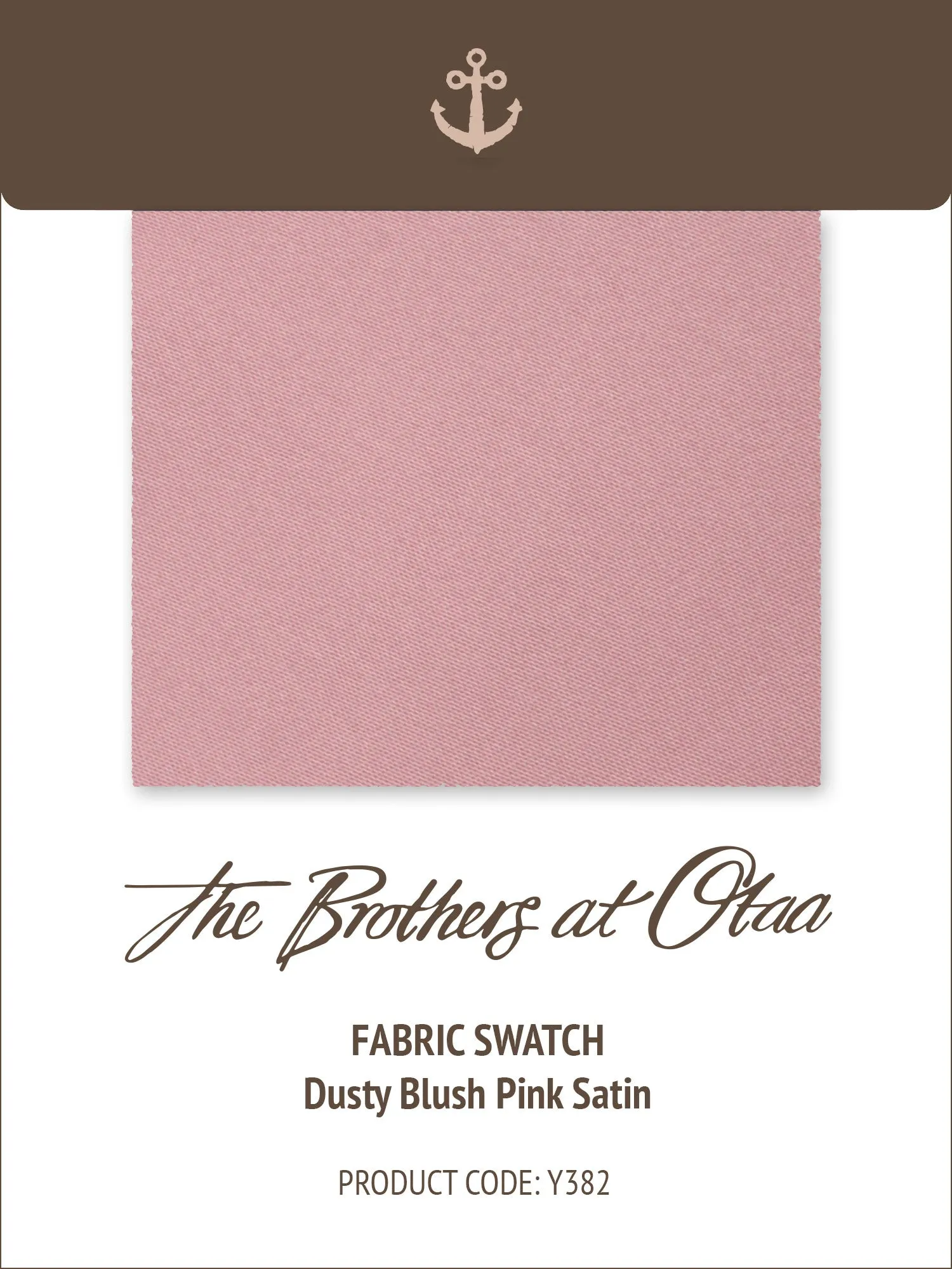 Fabric Swatch (Y382) - Dusty Blush Pink Satin sold by OTAA
