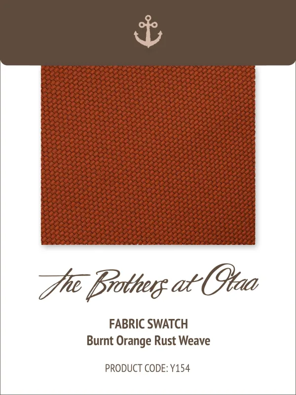 Fabric Swatch (Y154) - Burnt Orange Rust Weave made by OTAA