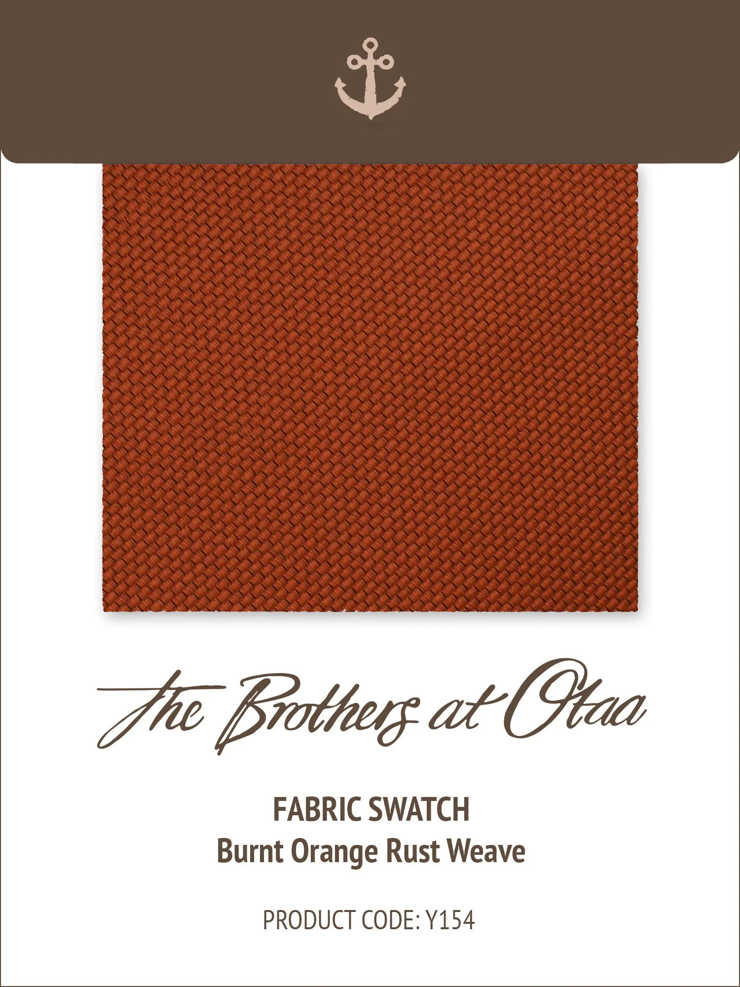 Fabric Swatch (Y154) - Burnt Orange Rust Weave sold by OTAA