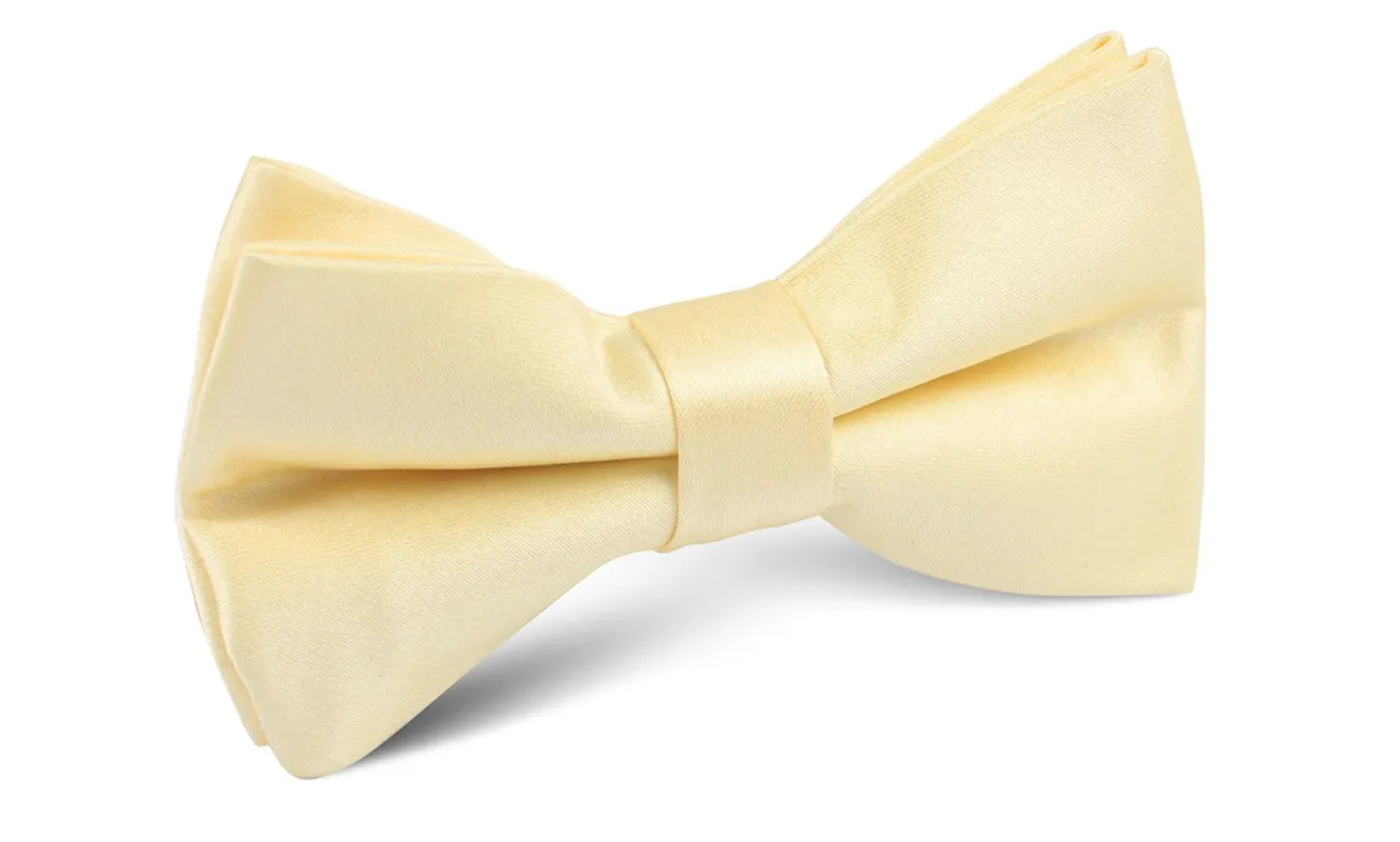Light Yellow Satin Bow Tie made by OTAA