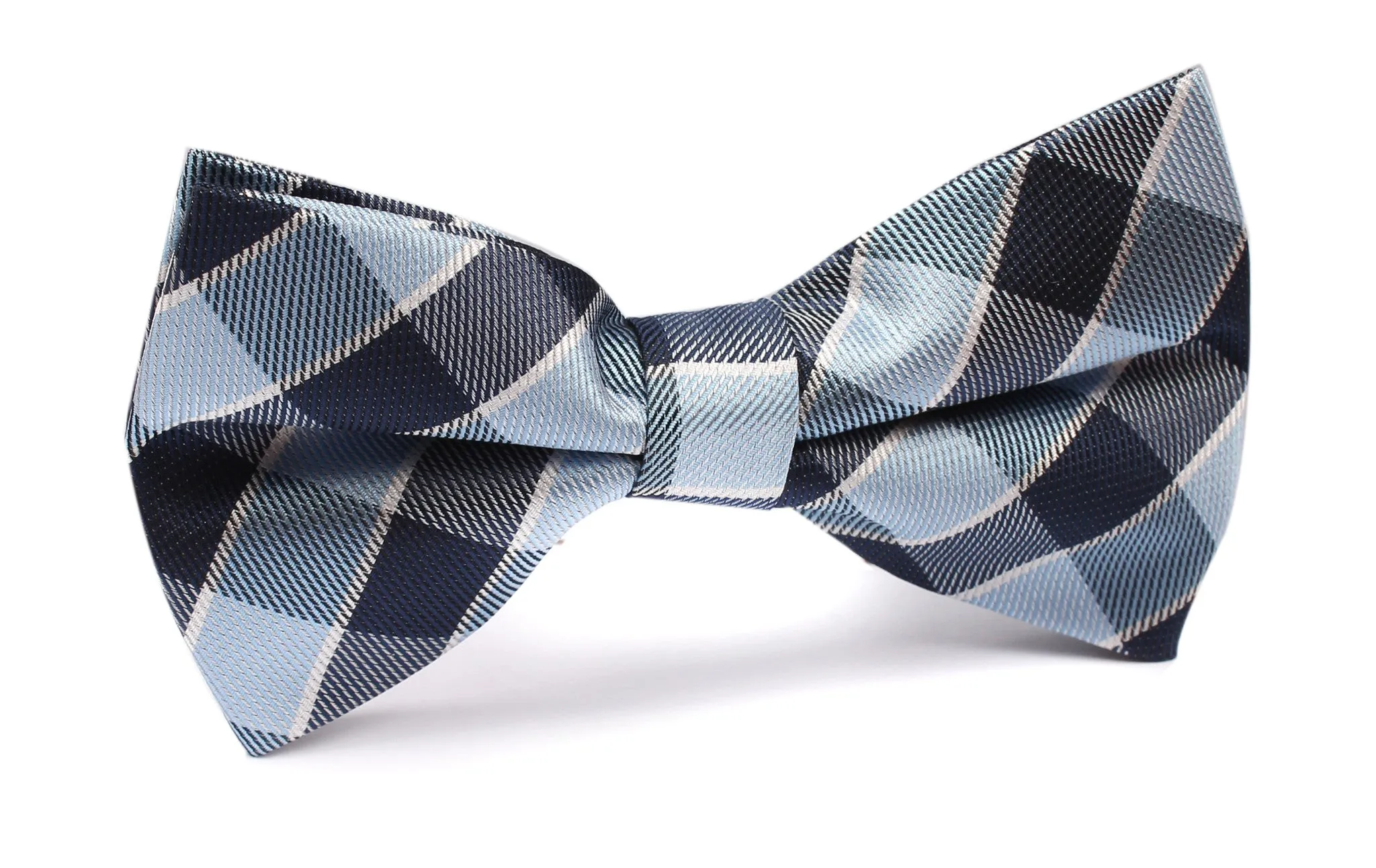 Light and Navy Blue Checkered Bow Tie sold by OTAA