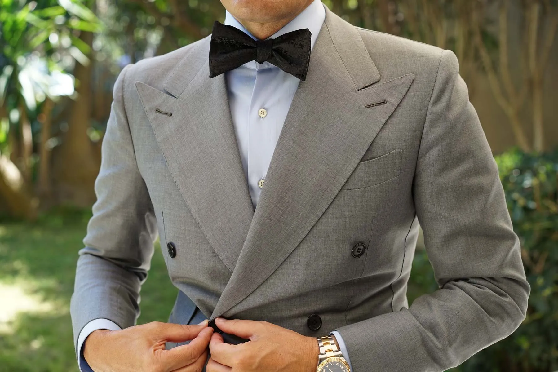 Black Floral Pattern - Bow Tie (Untied) sold by OTAA product image thumbnail 4
