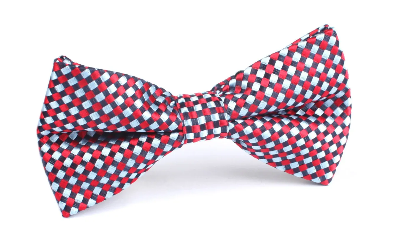 Navy and Light Blue Red Checkered - Bow Tie made by OTAA