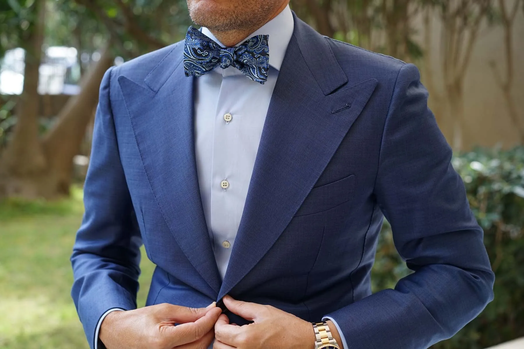 Paisley Black and Blue Bow Tie Untied sold by OTAA product image thumbnail 4