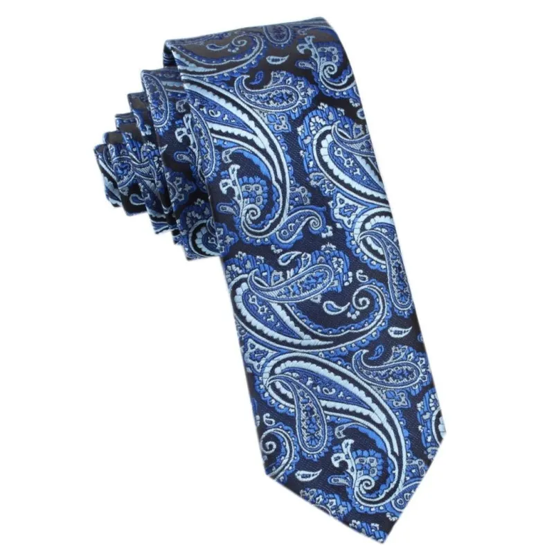 Paisley Black and Blue Skinny Tie made by OTAA