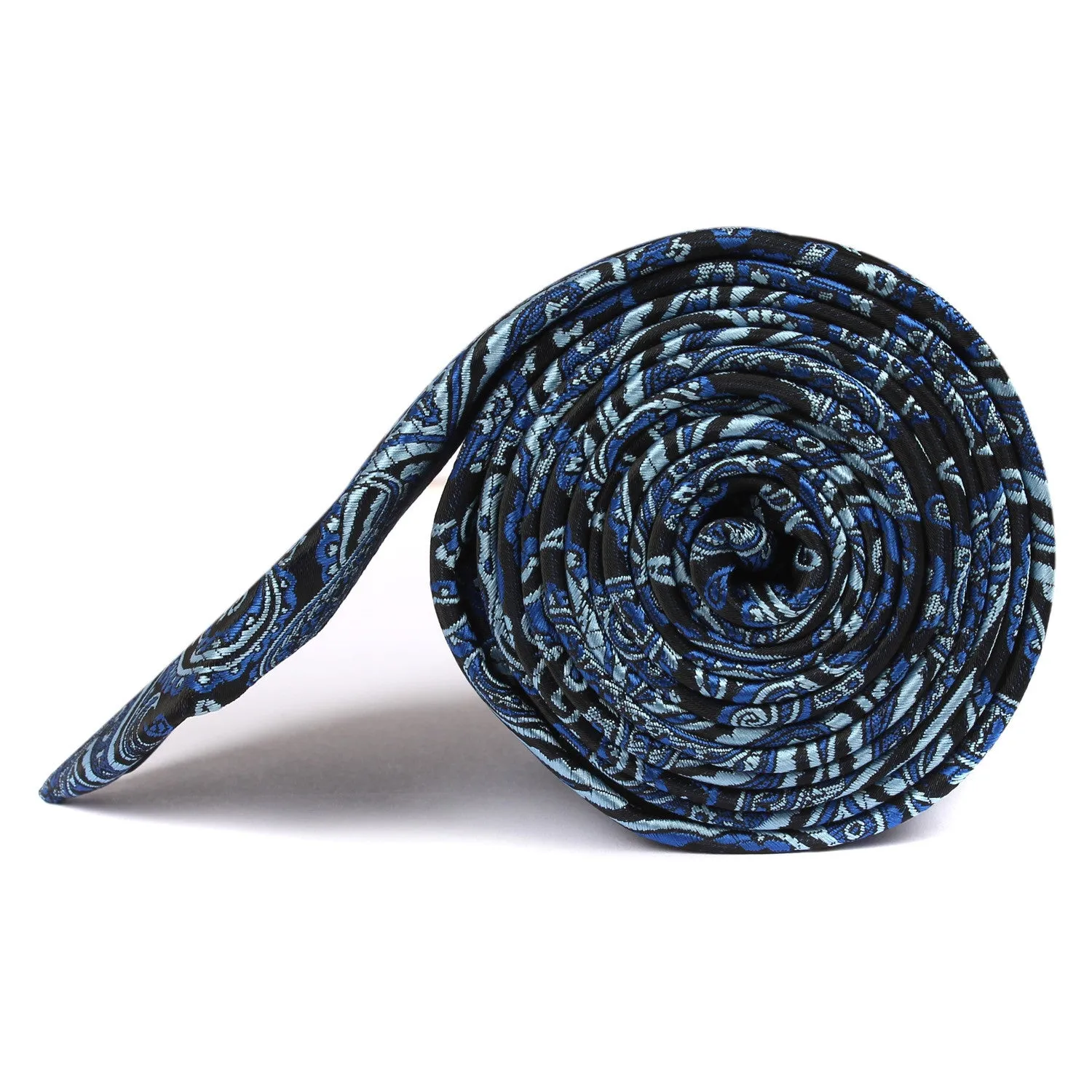 Paisley Black and Blue Skinny Tie sold by OTAA product image thumbnail 3