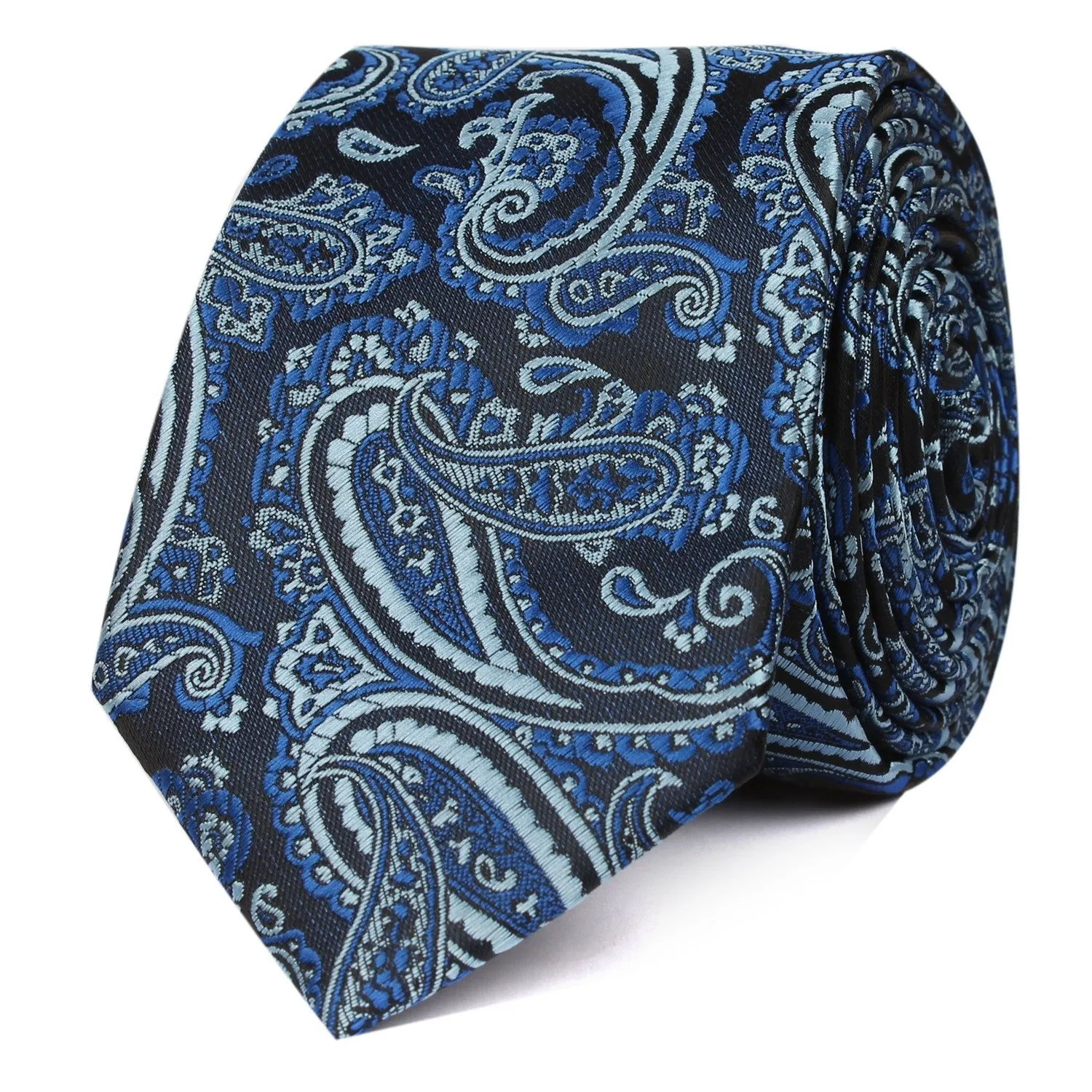 Paisley Black and Blue Skinny Tie sold by OTAA product image thumbnail 2