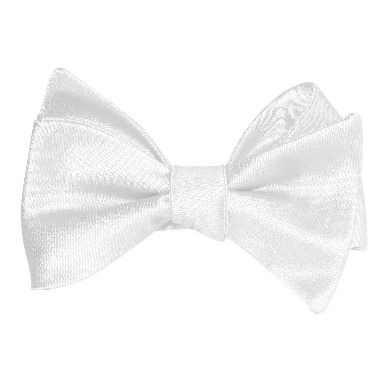 White Satin Self Tie Bow Tie sold by OTAA product image thumbnail 2