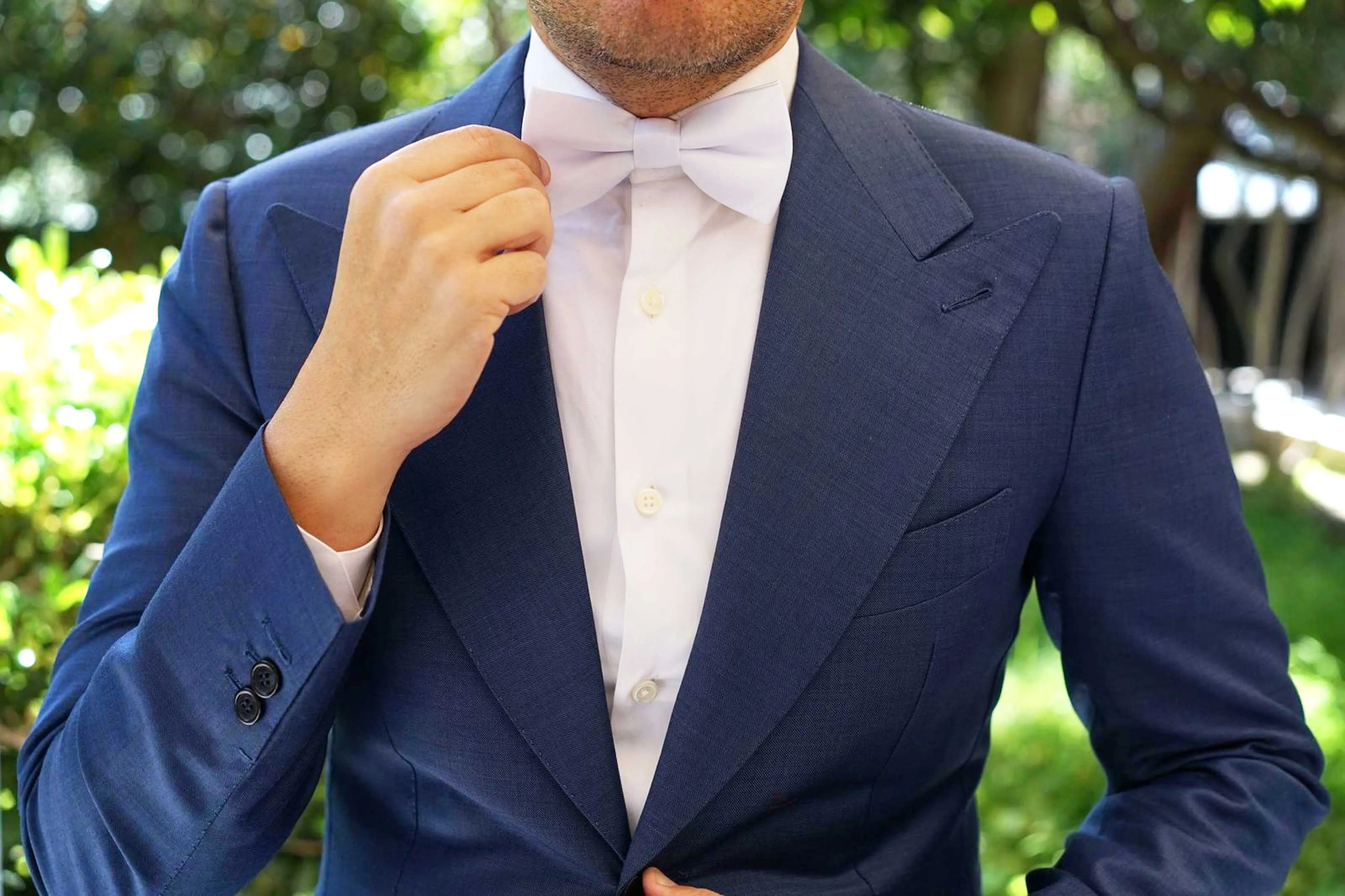 White Satin Bow Tie sold by OTAA product image thumbnail 3