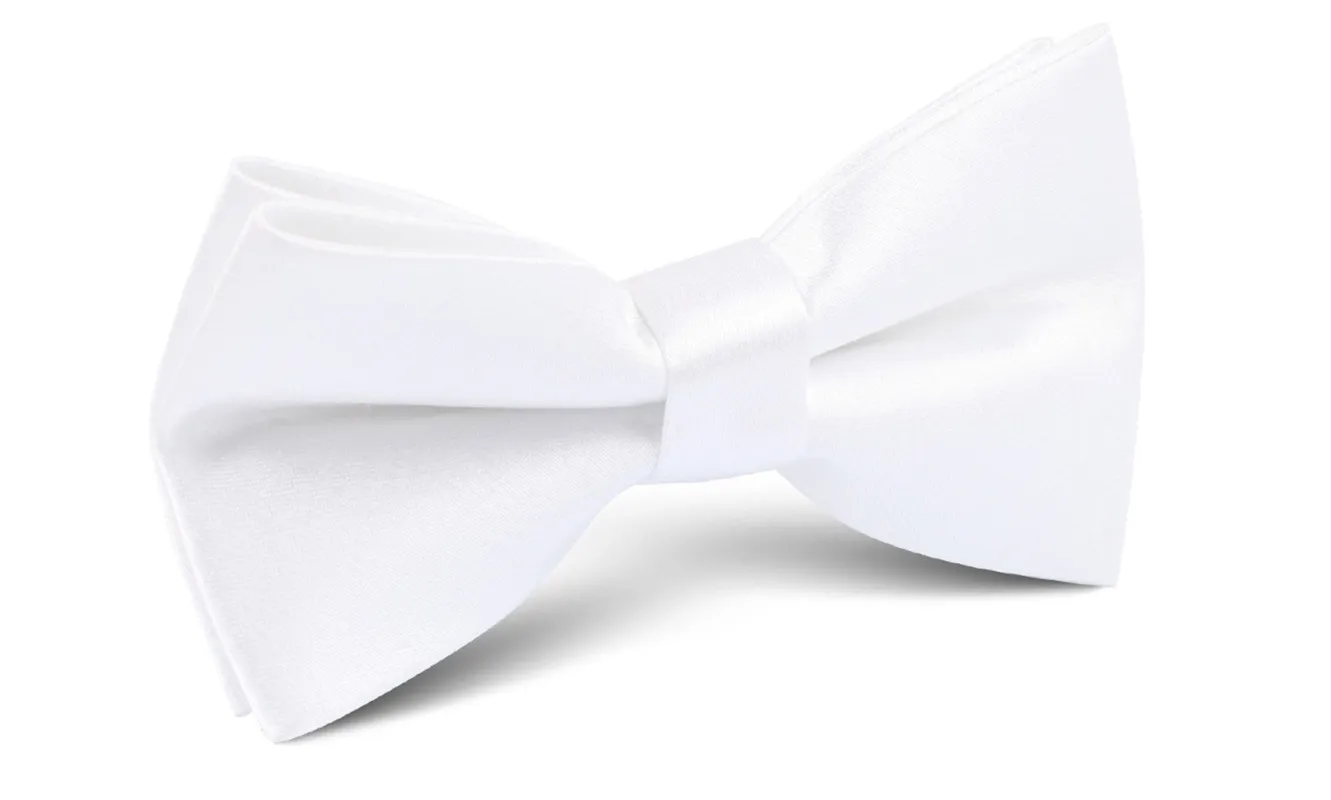 White Satin Bow Tie made by OTAA