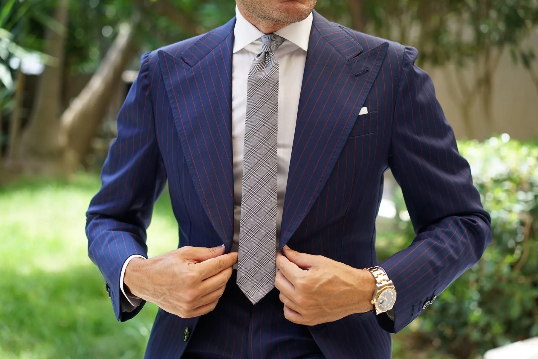 Grey Glen Plaid Skinny Tie sold by OTAA product image thumbnail 5
