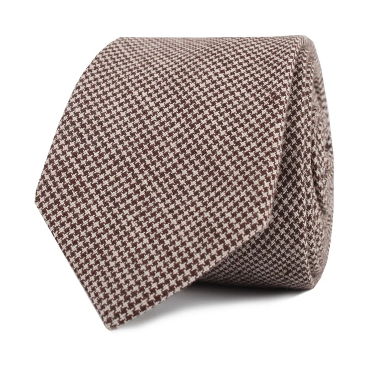 Brown Houndstooth Linen Skinny Tie sold by OTAA product image thumbnail 2