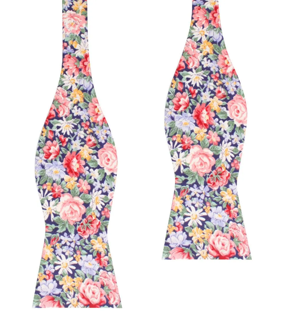 Pink Chrysanthemum Floral Self Bow Tie sold by OTAA