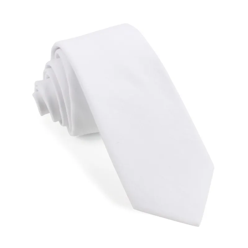 The OTAA White Cotton Skinny Tie made by OTAA