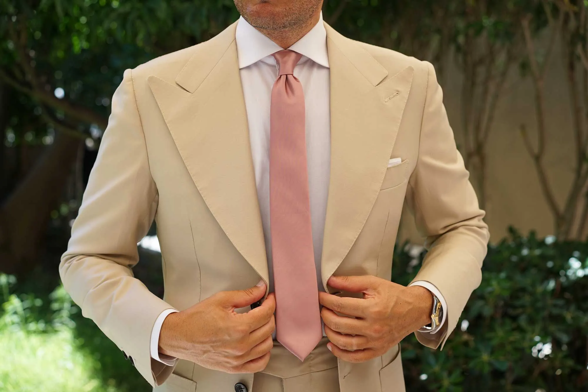 Dusty Rose Vintage Satin Skinny Tie sold by OTAA product image thumbnail 4