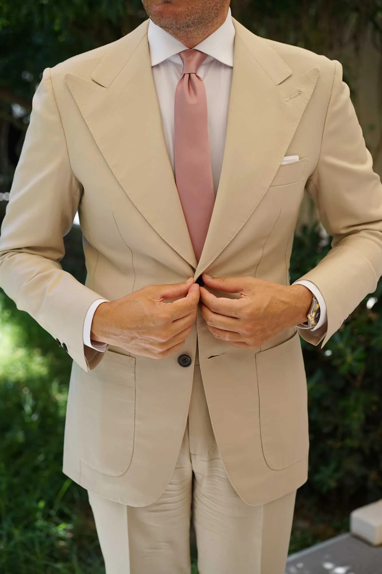 Dusty Rose Vintage Satin Skinny Tie sold by OTAA product image thumbnail 5