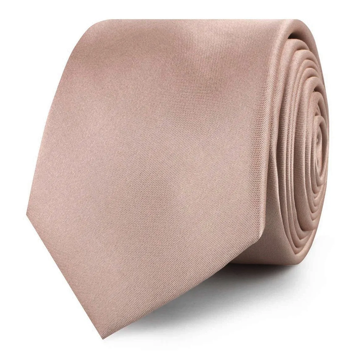 Dusty Blush Crisp Satin Skinny Tie sold by OTAA product image thumbnail 2